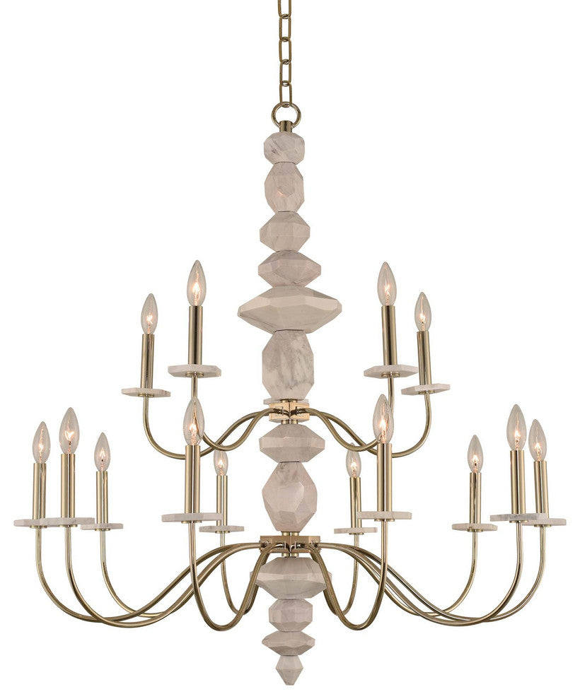 Carrara 38"x40" 15-Light Transitional Chandelier by Kalco