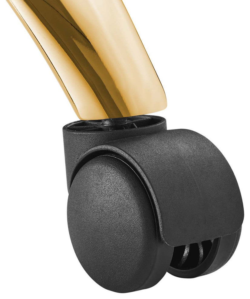 Ripple Armless Performance Velvet Office Chair, Gold Teal