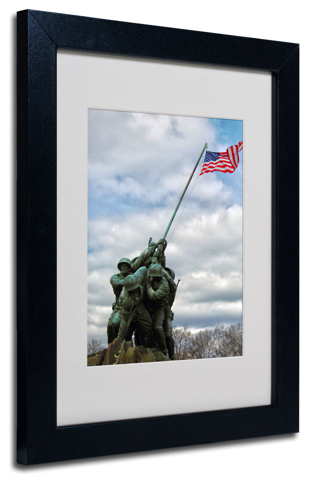'Marine Corps Memorial 2' Matted Framed Canvas Art by CATeyes