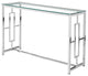 Silver Stainless Steel Glass Sofa Table