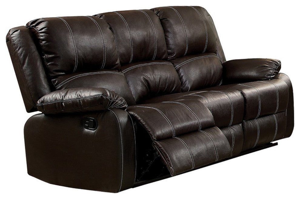 ACME Zuriel Motion Loveseat, Brown Synthetic Leather