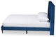 Violeta Modern Velvet Upholstered Platform Bed, Navy Blue/Dark Brown, King