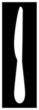 "Mealtime: White on Black - Knife" Digital Paper Print by BG.Studio, 26"x74"