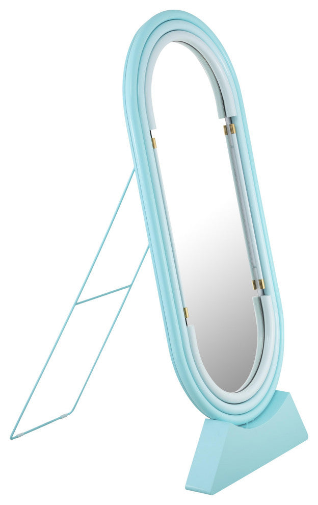 TOV Furniture Neon Floor Mirror in Blue