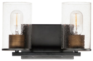 Maxim 11842CD Sleek 2 Light 12"W Bathroom Vanity Light - Antique Brass / Black