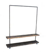 Loft Essentials - Industrial Garment Clothing Rack with Bottom Shelf