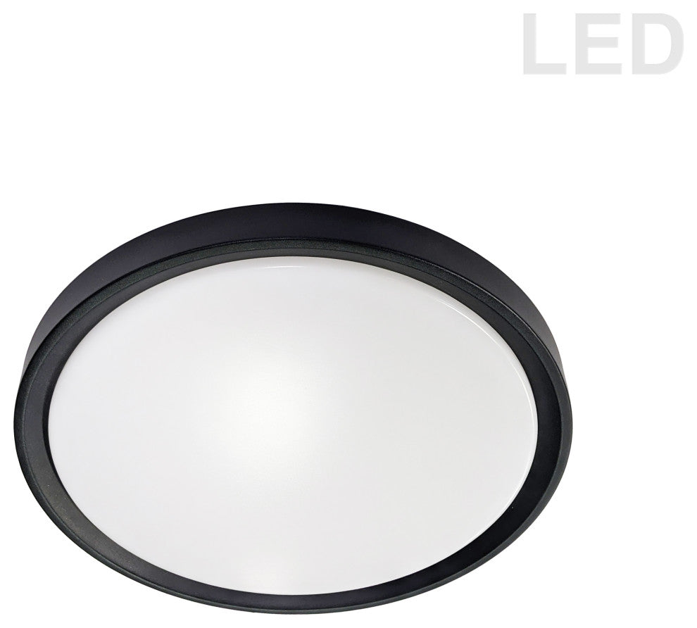 White Modern Flush Mount With Matte Black Metal