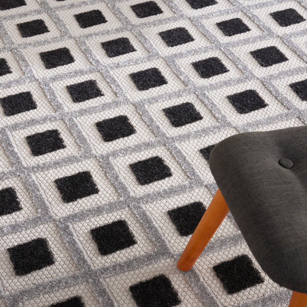 Nourison Aloha 12' x 15' Black White Modern Area Rug