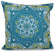 Shawl, Geometric Print Pillow, Teal, 20"x20"