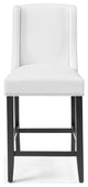 Counter Stool Chair, Set of 2, Faux Leather, Wood, White, Modern, Bar Pub Bistro