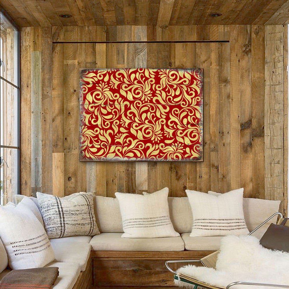Decorative Pattern Wooden Block, 12"x9"