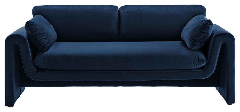 Waverly Performance Velvet Sofa, Midnight Blue