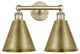 Ballston Cone 2-Light 17" Bath Vanity Light, Antique Brass