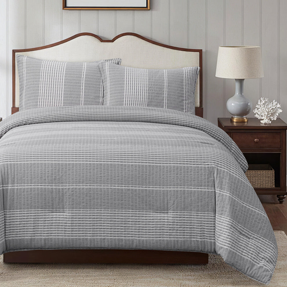 Lane Stripe Comforter Set, Super King, 3PC