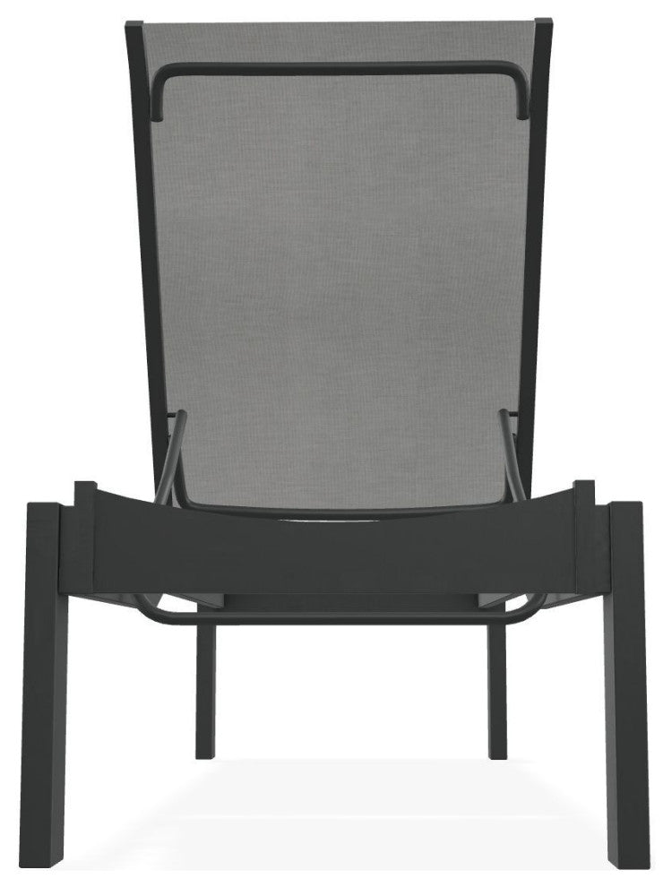 Leeward Sling Stackable Outdoor Chaise Lounge, Alloy/Graphite