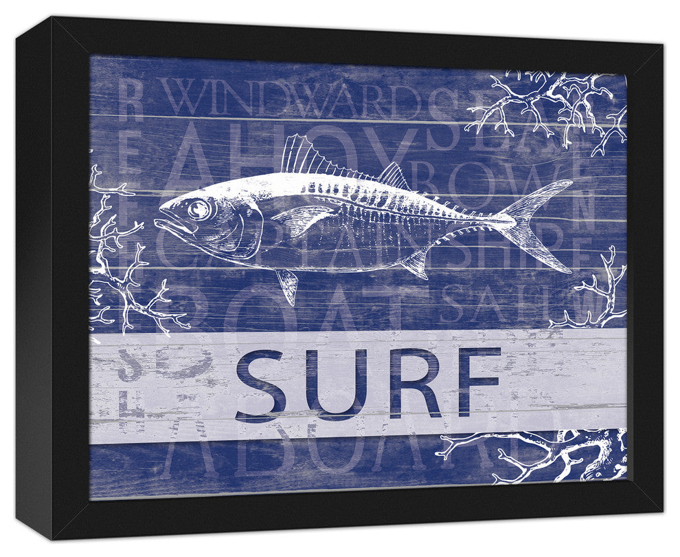 Surf Fish 11x14 Black Framed Canvas