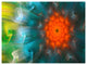 Multi Color Fractal Petals Dandelion, Floral Canvas Art Print, 40"x30"