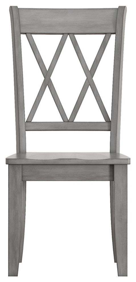Arbor Hill X Back Wood Dining Chair, Set of 2, Antique Grey