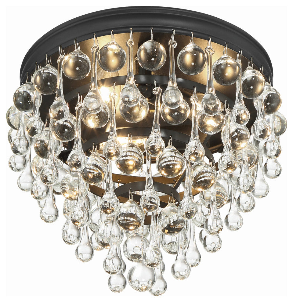 Crystorama Lighting Group 135 Calypso 3 Light 11"W Flush Mount - Matte Black