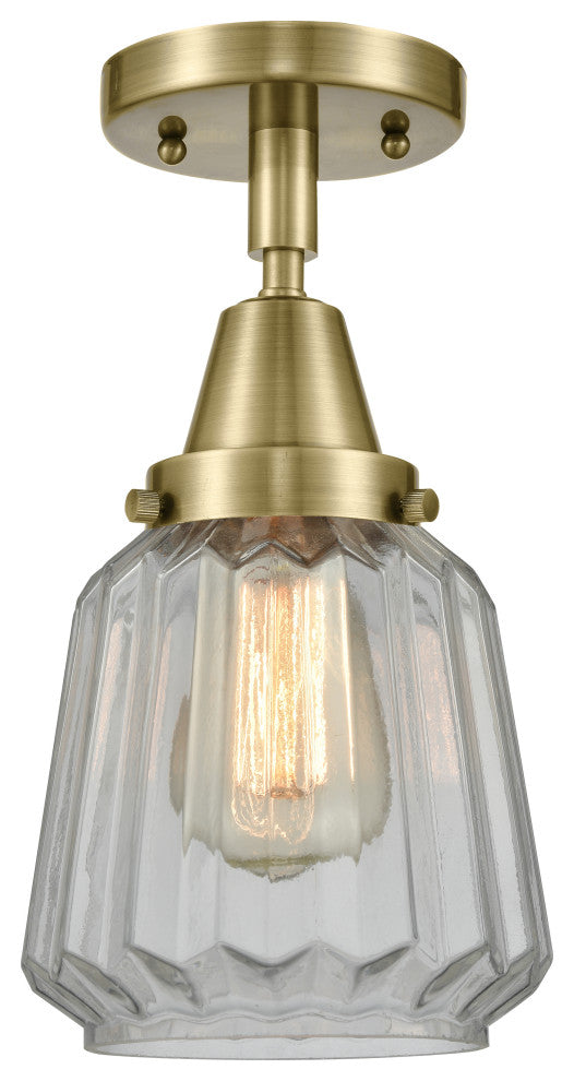 Innovations Lighting 447-1C-AB-G142-LED Chatham 1 Light 6" Flush Mount