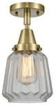 Innovations Lighting 447-1C-AB-G142-LED Chatham 1 Light 6" Flush Mount