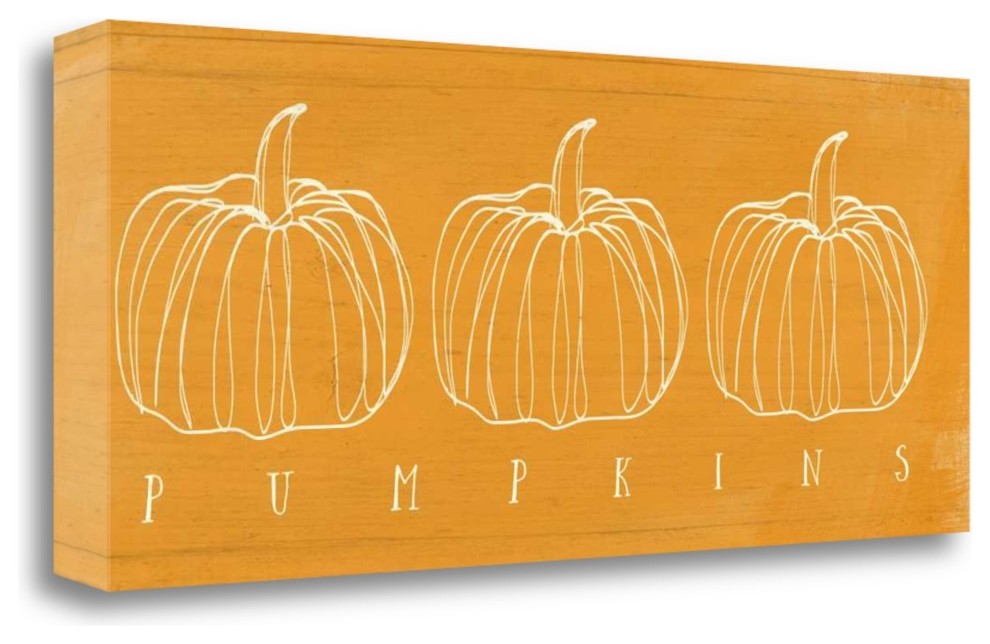 "Pumpkins" By Linda Woods, Giclee Print on Gallery Wrap Canvas, Ready to Hang