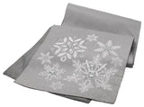 Glistening Snow Christmas Table Runner, Silver, 13''x72''