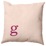 16"x16" Modern Monogram Decorative Throw Pillow, Dusty Rose