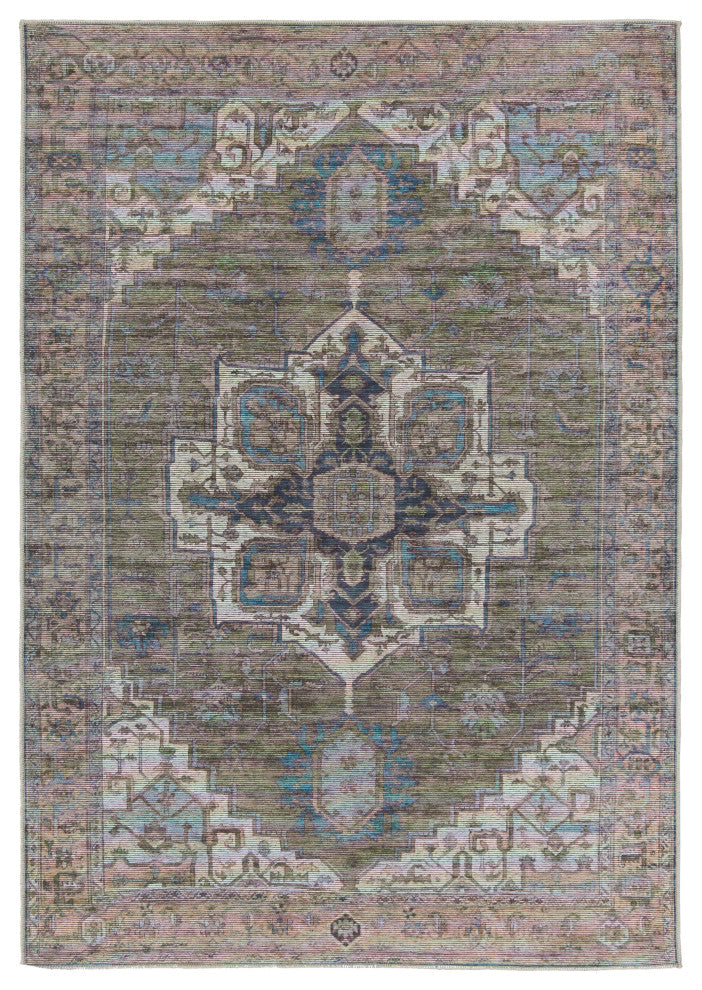 Vibe by Jaipur Living Chaplin Medallion Green/ Blue Area Rug 5'3"X8'