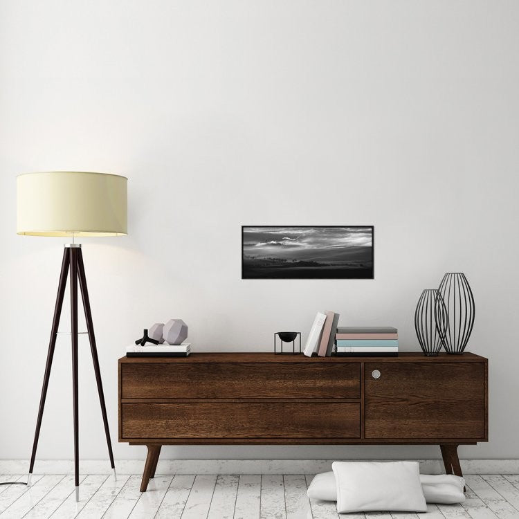 "How The Mists Arise" Framed Canvas Giclee by Peter Svoboda, 31x13"