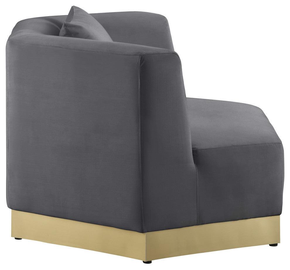 Marquis Velvet Upholstered Set, Gray, Chair