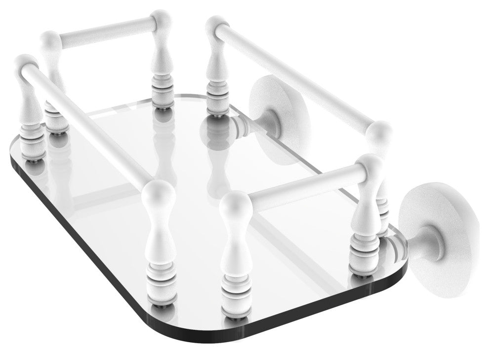 Prestige Skyline Wall Mounted Glass Guest Towel Tray, Matte White
