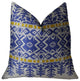Splendid Aztec Blue and White Handmade Luxury Pillow, 20"x30" Queen