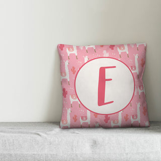 Monogram Lllama Pattern - E 16x16 Spun Poly Pillow