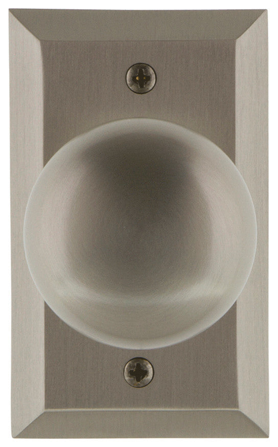 Double Studio Plate With New York Knob, Satin Nickel