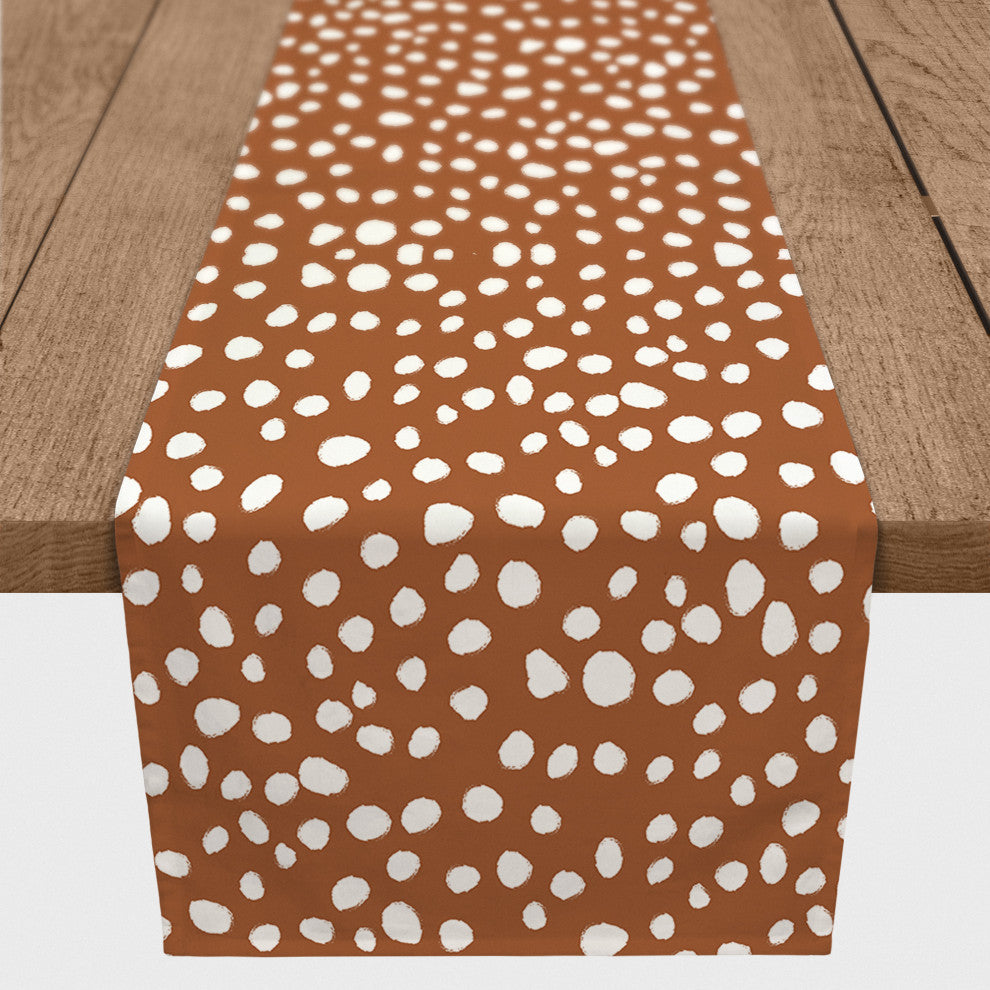 Terracotta Spots 16x90 Cotton Twill Runner