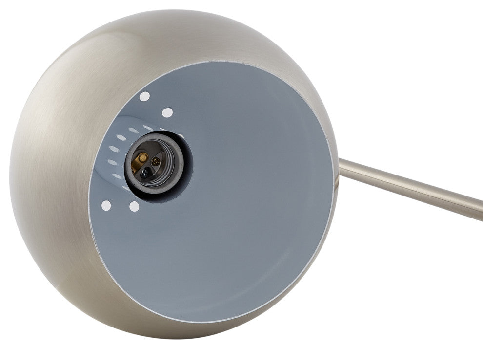 Inspired Home Harlynn Table Lamp, Marble Stone Base, Stainless Steel