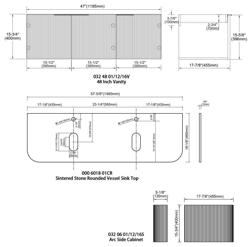 Pershing 60" Single Vanity 5 Pc Combo, Walnut, White Sink