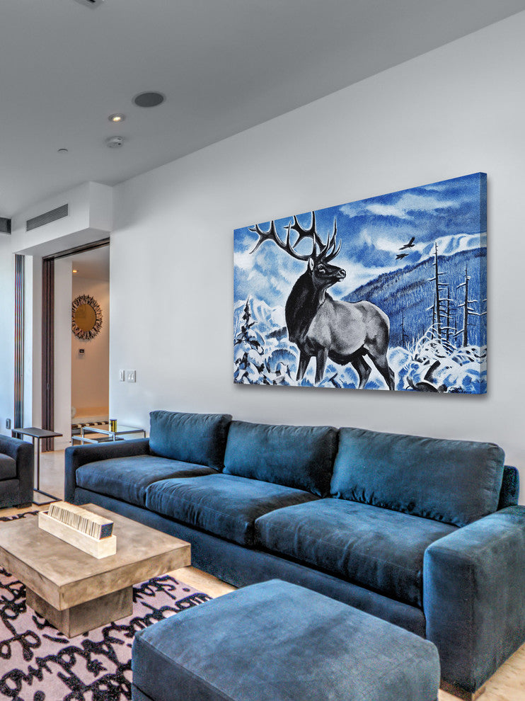 "The Last Elk" Painting Print on Wrapped Canvas