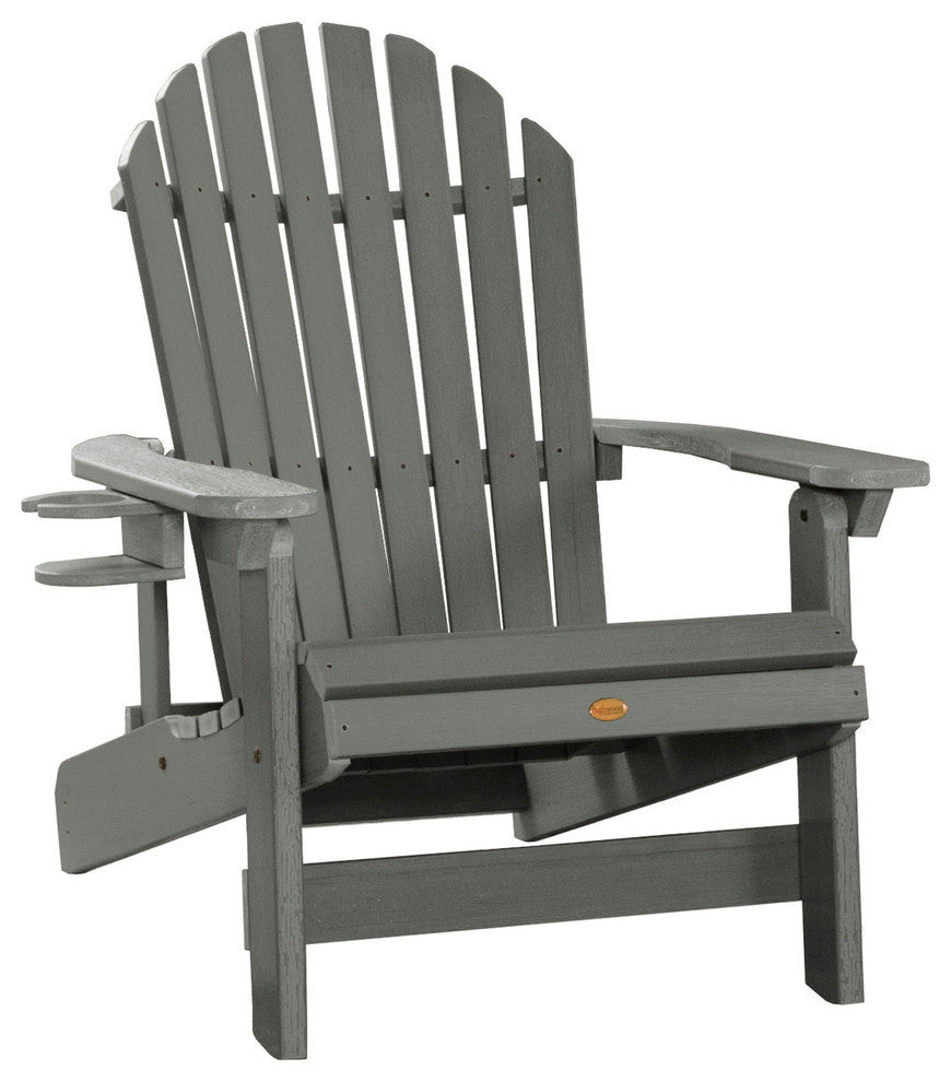 King Hamilton Folding Adirondack Chair With Cup Holder, Coastal Teak