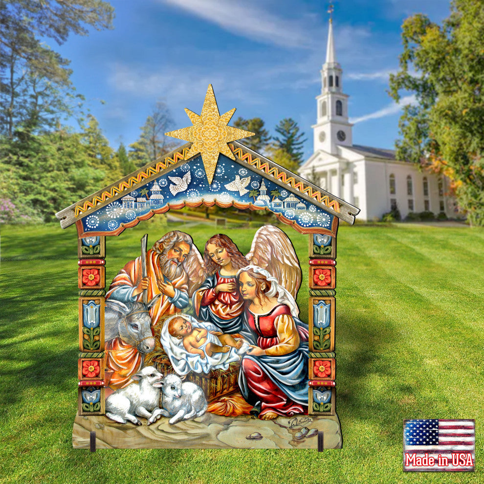 Outdoor Nativity 44 Inch Free Standing