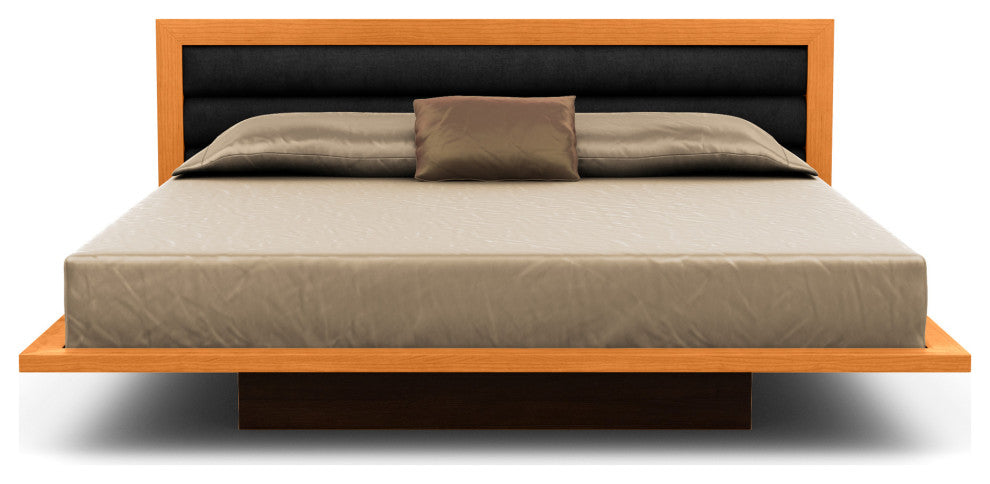 Copeland Moduluxe 35" Queen Bed With Upholstery, Natural Cherry, Onyx