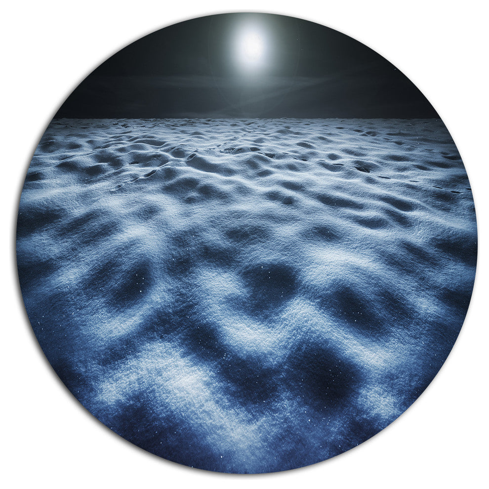 Night With Fool Moon In Sky, Landscape Wall Round Wall Art, 11"