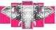 Elephant with Headphones, Contemporary Animal Art Canvas, 60"x32", 5 Panels