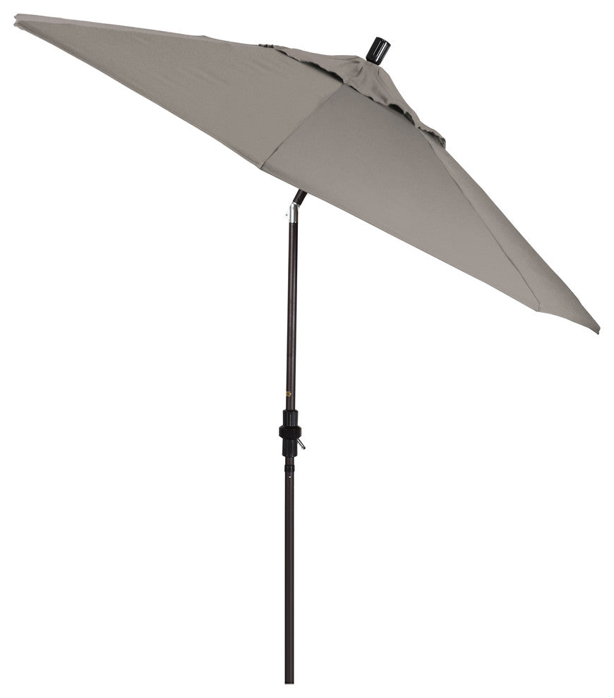 9' Bronze Collar Tilt Crank Aluminum Umbrella, Pacifica, Taupe