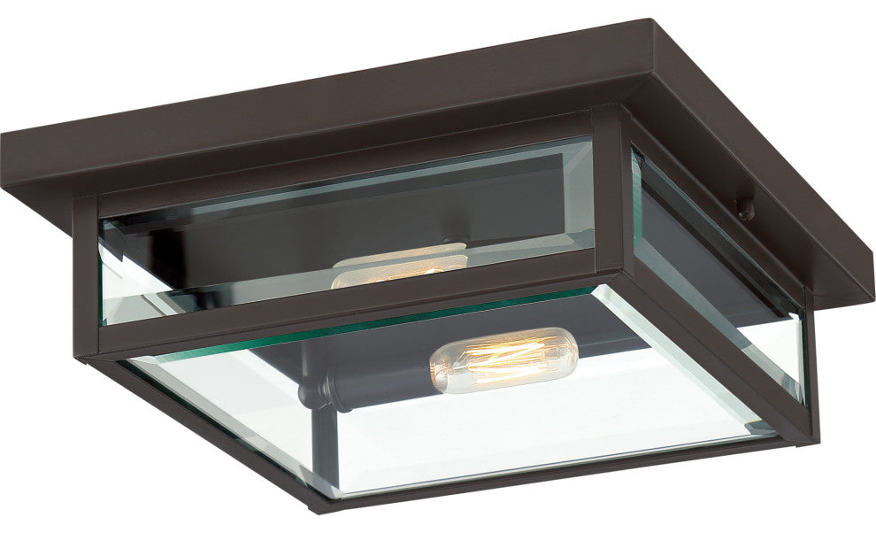 James Allan QZCF42787 Kent 2 Light 12"W Flush Mount Ceiling - Earth Black