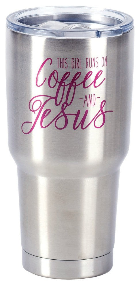 Tumbler, This Girl Runs, Stainless Steel, 30 oz