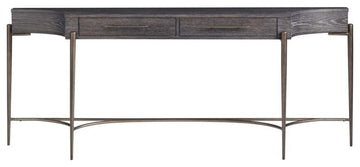 Maklaine Modern styled Wood Console Table in Onyx Brown Finish