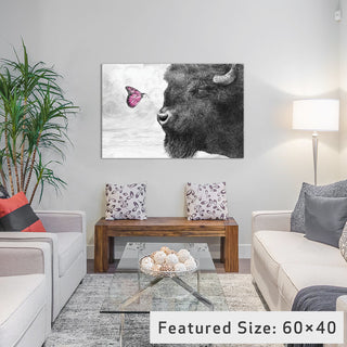 "Bison and Butterfly" by Eric Fan, 26x18x1.5