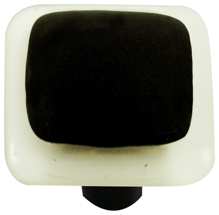White Border Black Knob. Alum Post